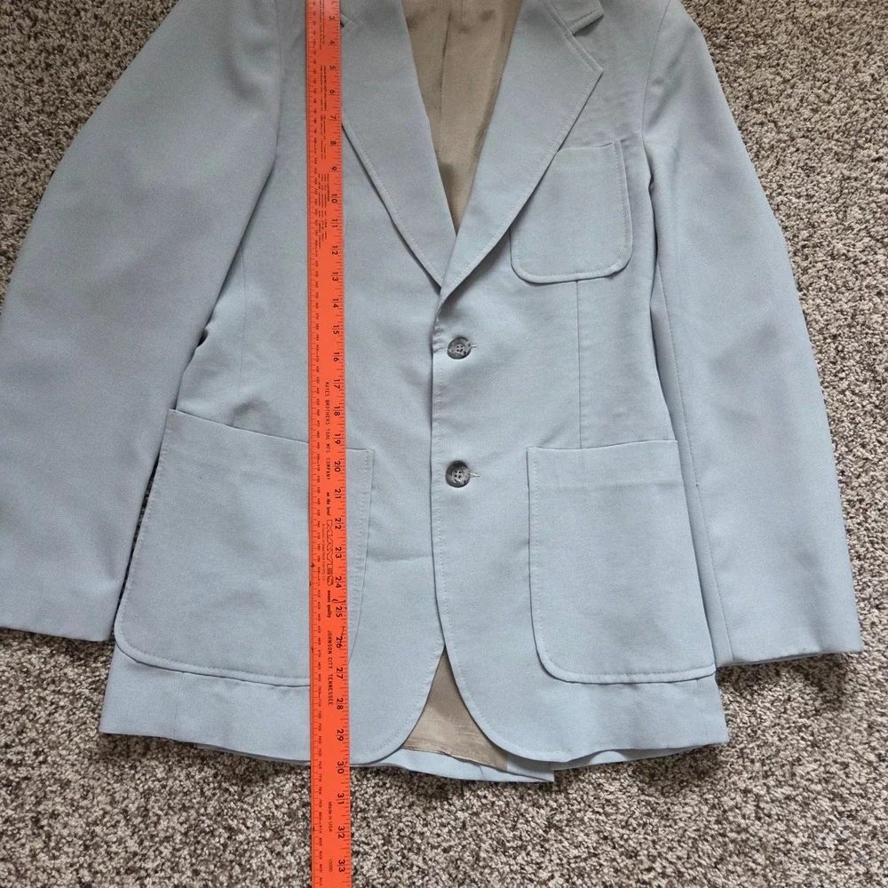Vintage 70s Angels Flight Tobias Kotzin Blazer Jacket Size 40 Lined Grey Disco